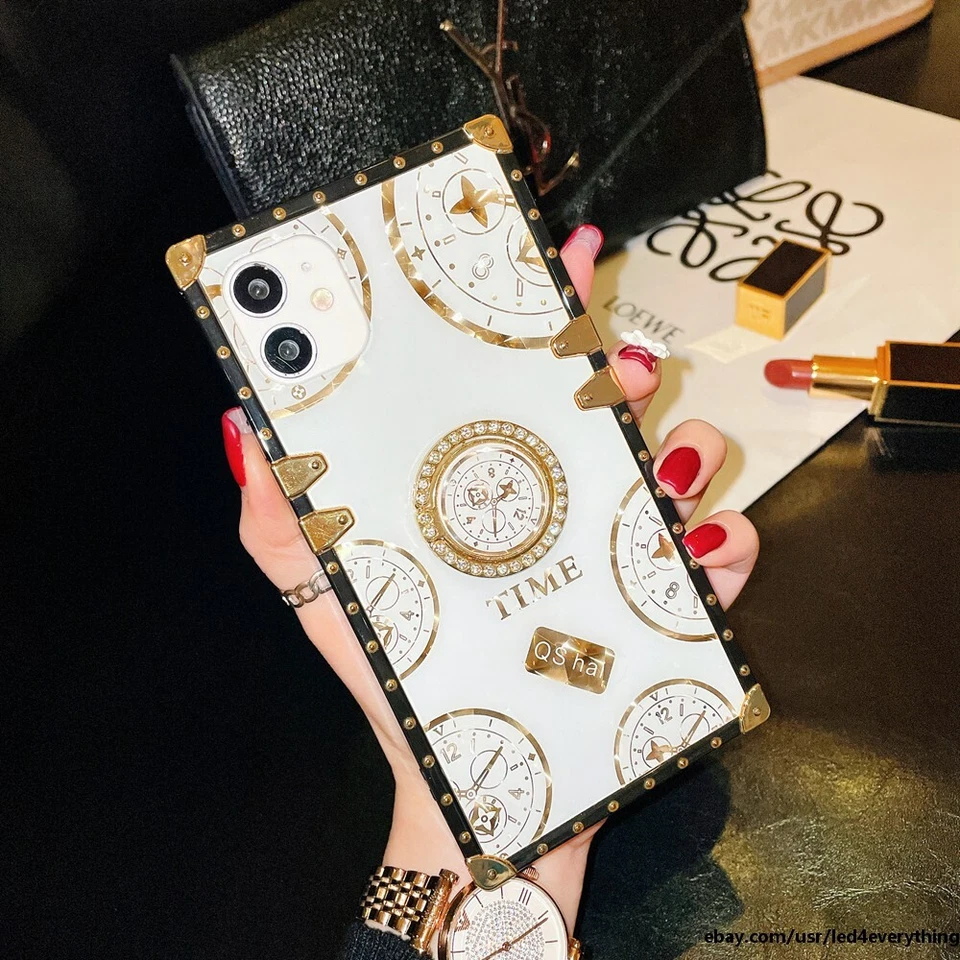 Funda de lujo con anillo de flores brillantes para iPhone 14 Pro Max 13 12 11 XS Max XR Foto 3 de 4