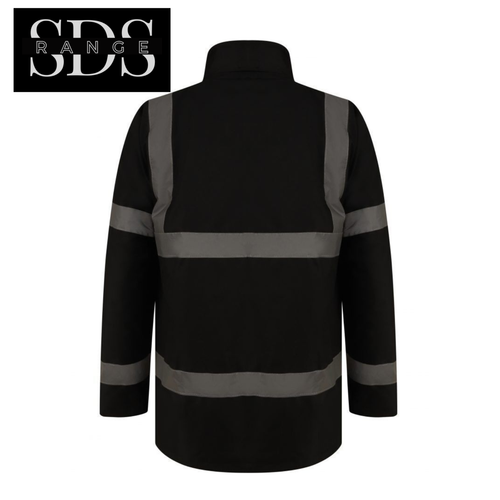 Hi Vis Viz Parka Giacca Impermeabile Usura Sicurezza Riflettente Cappotto Alta Visibilità - Foto 16 di 22