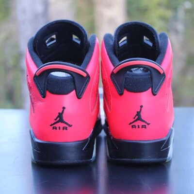 Nike Air Jordan 6 Retro Infrared 23 Size 7Y Black Custom 384665