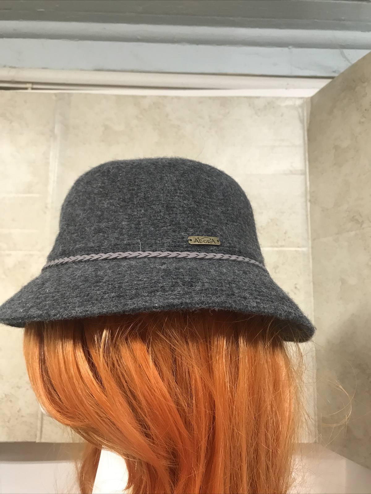 Adora Gray 100% Wool Hat Fedora - image 2