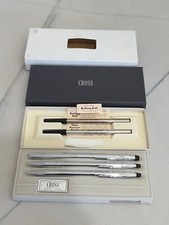 NWT Cross Set Chrome Ballpoint Pen Pencil 3515 Usa selectip Pen Trio VTG Set Box