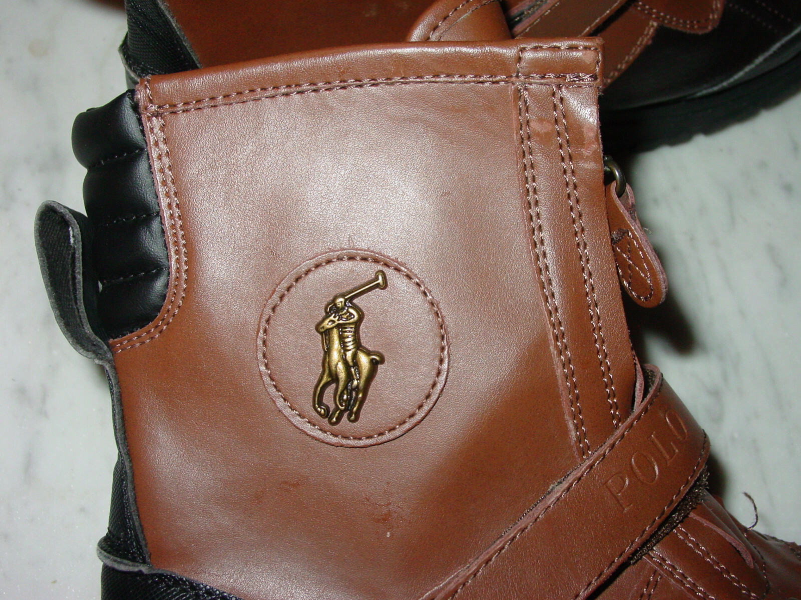Boys Polo Ralph Lauren Black/Brown 998825 Conquered HI Youth Boots! Size 5.5Y image 9