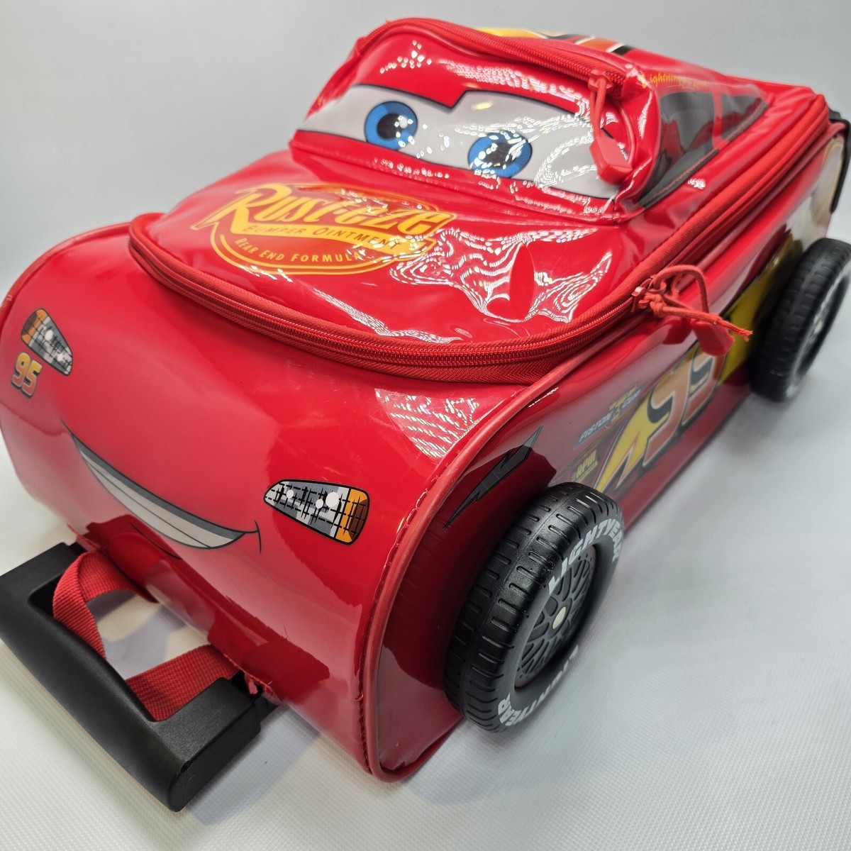 Disney Pixar Lightning McQueen Cars Kids 3D Rolling Suitcase