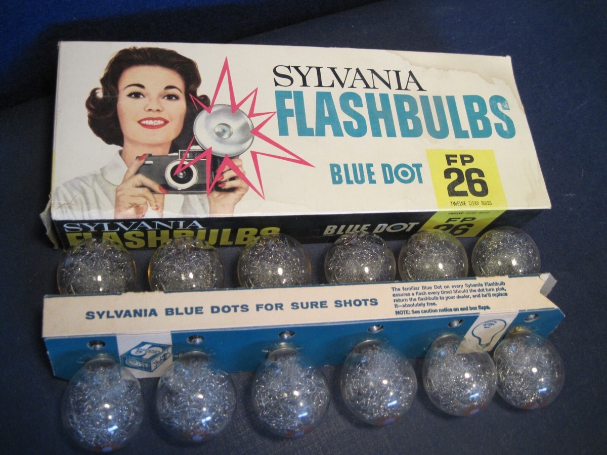Vintage Sylvania Blue Dot FP26 Flashbulbs - Full Box NOS | eBay