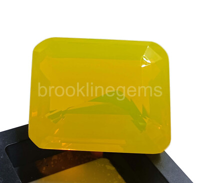 Natural Yellow Opal 220-230 Ct Emerald Cut EGL Certified Loose Gemstone 4HKV
