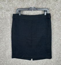 Banana Republic Pencil Skirt Womens 12 Black Woven Texture Career Chic Modern