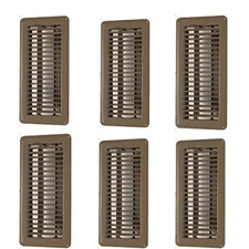 Hartford Ventilation 4 x 10 Floor Vent Covers Brown 6 Pack - Heavy Duty 