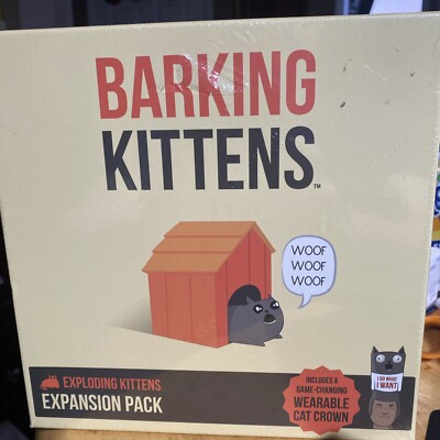 Barking Kittens, Exploding Kittens Expansion Pack. Brand New Torn Cellophane