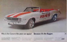 1969 Camaro SS Pace Car Ad, Poster size print ad