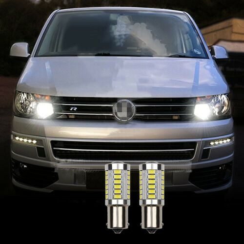For VW T5 Transporter 2010+ DRL LED Headlight light Bulbs Xenon White