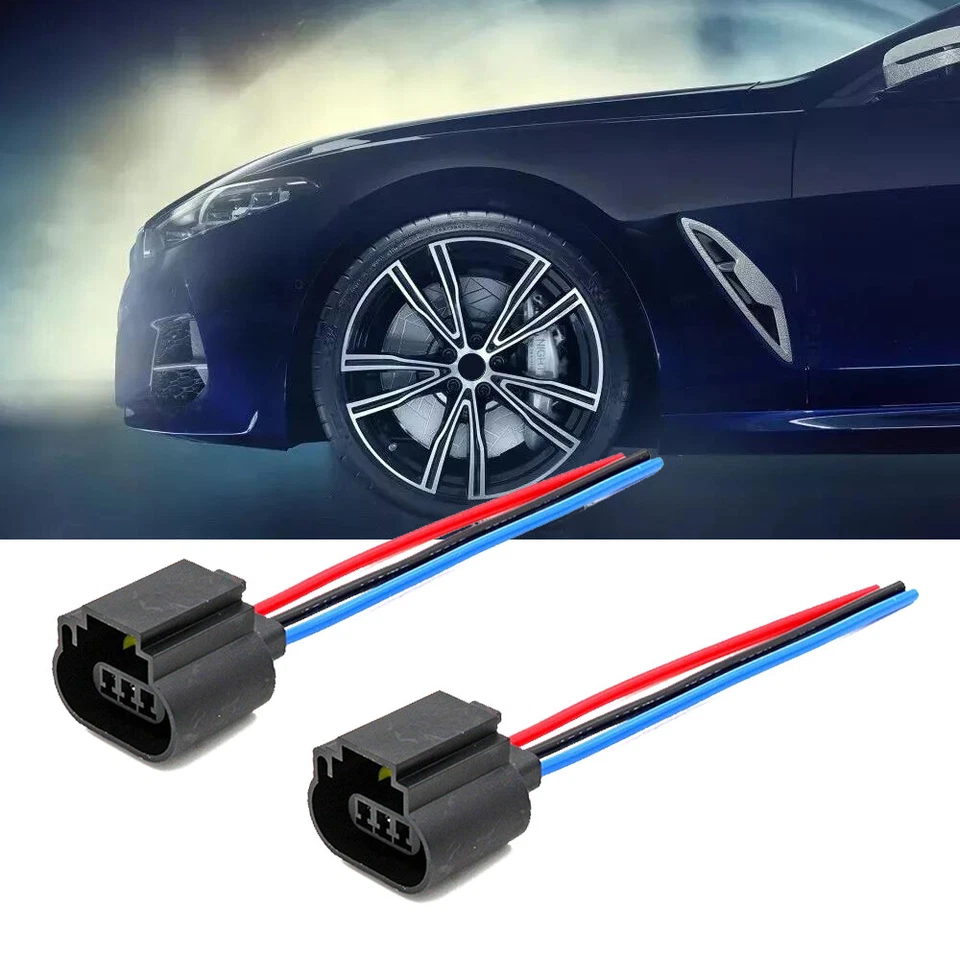 2*H13 9008 Female Socket Car Headlight LED Plug Wire Harness Connector Adapters - Image 4 of 4