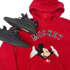 Vintage Disney Mickey Mouse Fleece Pullover Hoodie Pocket - Women  s Size Medium