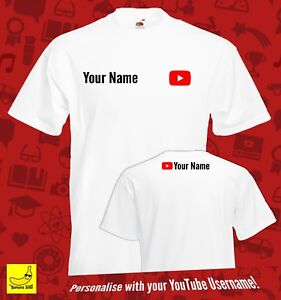 Youtube Personalised T Shirt Youtuber Channel Vlogger Gaming Custom Present Gift Ebay