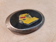 Vintage International Harvester IH Corn Combine Belt Buckle Chrome and Black