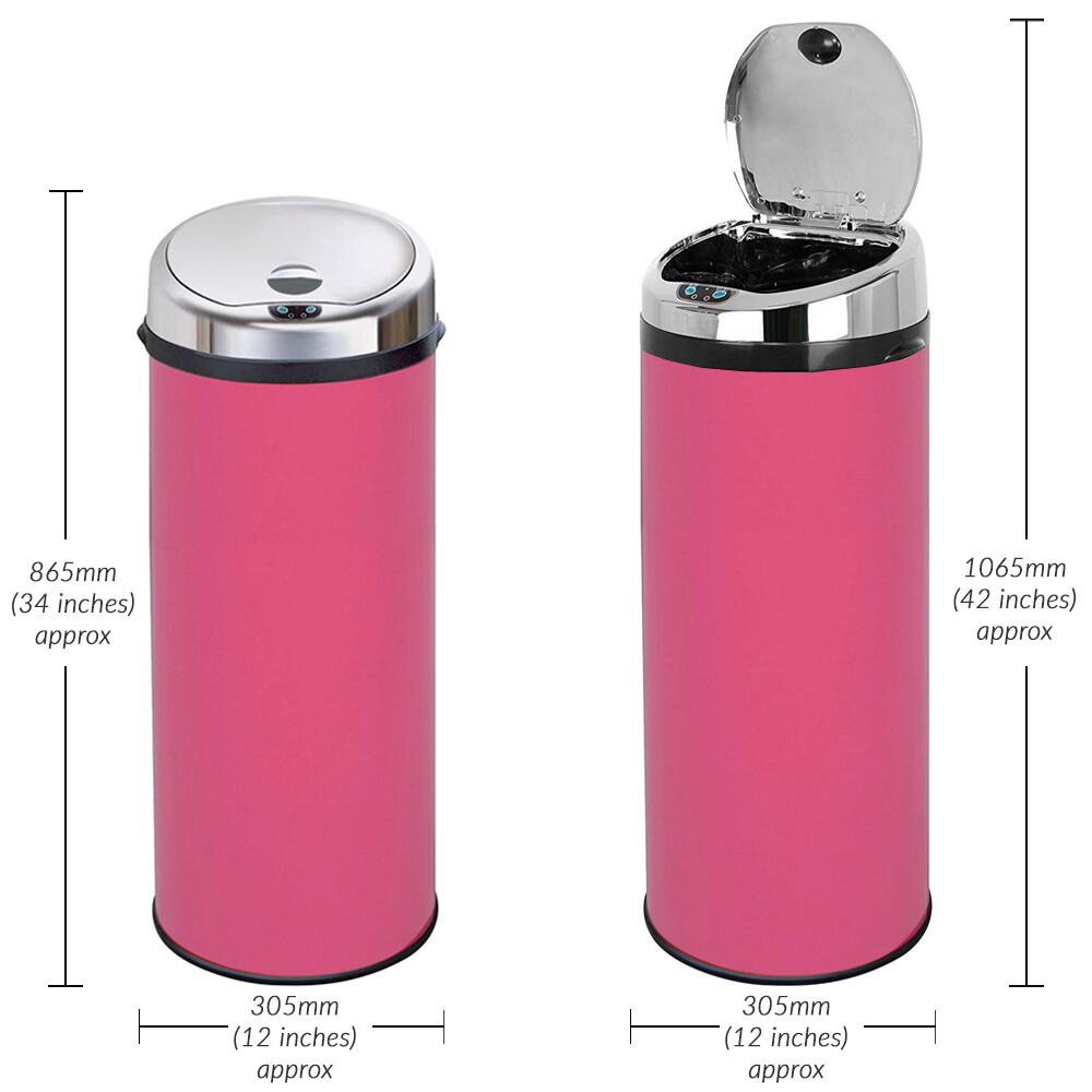 Inmotion 50L Pink Stainless Steel Automatic Sensor Kitchen Waste Dust