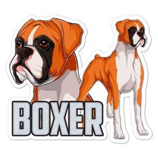 Boxer Dog Puppy, Vinyl Decal Sticker, Indoor Outdoor, 3 Sizes, 8110