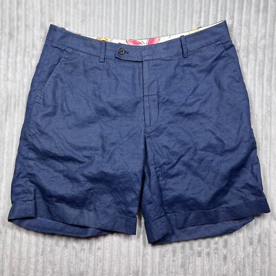 Peter Millar Isla Linen Blend Shorts Women's 8 Preppy Summer Beach Vacation 7''