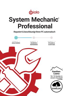IOLO System Mechanic 2026 Professional, Famillienlizenz: 10 PC, 1 Jahr, Download