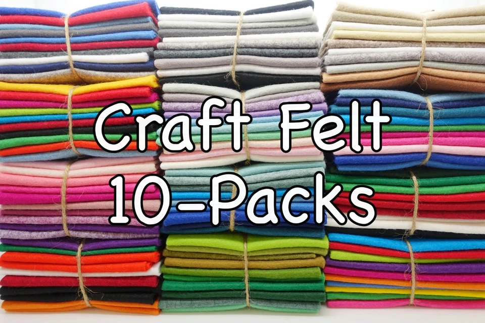 Felt Pack Wool Blend Craft Fabric Squares 9" / 22cm EN71 Standard (multi packs) - Image 3 of 4