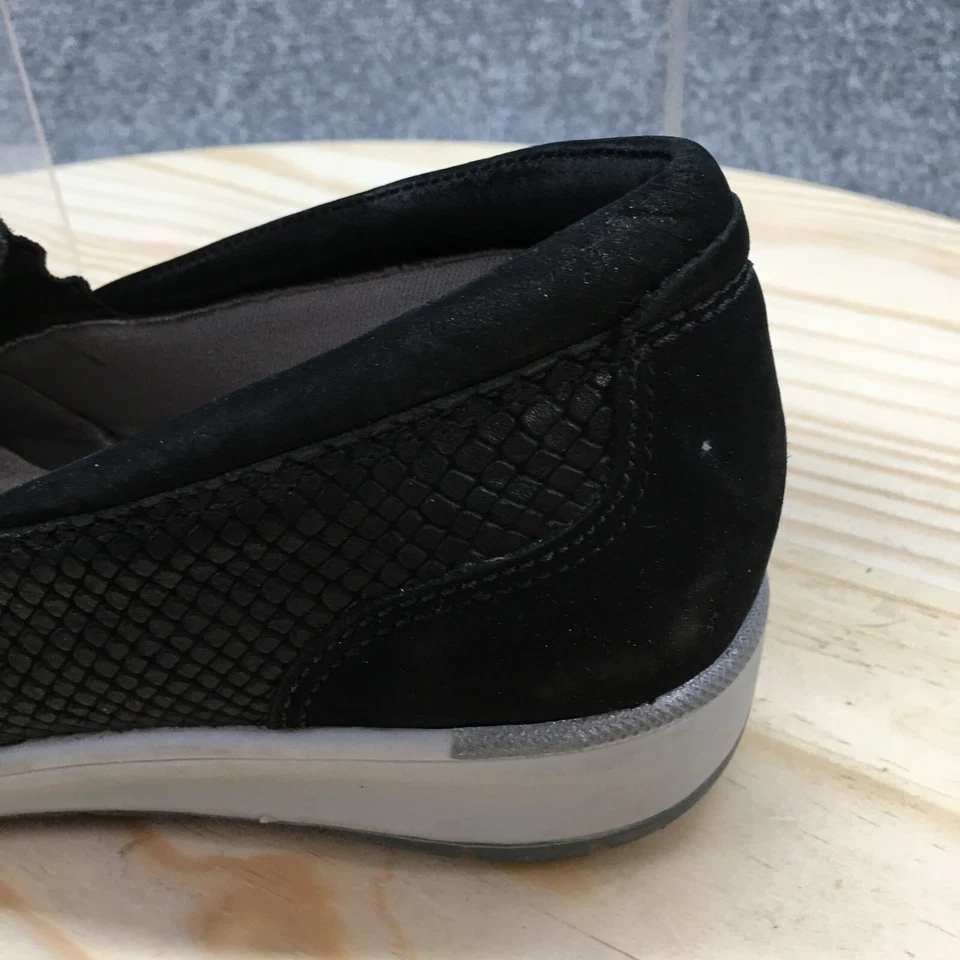 Walking Cradles Shoes Womens 7.5 M Orleans Casual Slip On Loafer Black Leather - Image 3 of 4