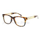 IG Unisex Translucent Square Frame Glasses – Clear Lens With Brown Frame, UV400 Protection, Polycarbonate Lenses