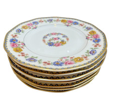 THEODORE HAVILAND LIMOGES FRANCE CHEVERNY PATTERN 12 SIDED SALAD PLATES SET OF 7