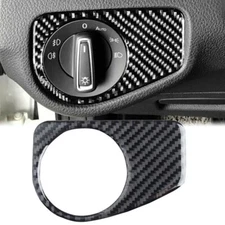 Gloss Real Carbon Fiber Headlight Switch Trim Cover Fits 15-21 Golf MK7 GTI R #A