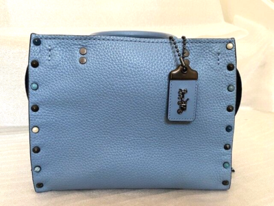 COACH SLATE BLUE ROGUE 25 RIVETS HANDBAG 53405 | eBay