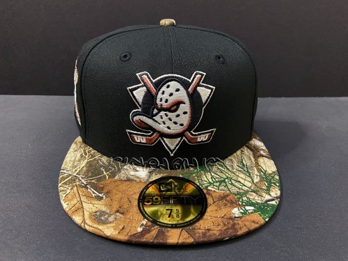 EXCLUSIVE ANAHEIM MIGHTY DUCKS FITTED HAT REAL TREE CAMO CLUB DECADE PATCH 7 5/8 - Picture 2 of 9