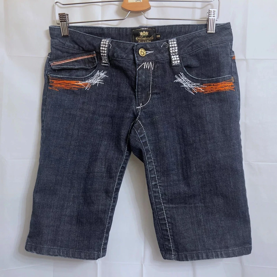 Akademiks Denim Jeans Shorts Women's Size 28 Blue 11/2" Inseam - Image 2 of 4