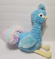 Peacock 16" Plush Kellytoy Pretty Pastel Stuffed Animal w/ Silver Accents Bird