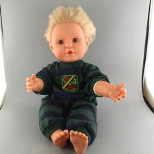 Posable Doll Feber Blonder Baby Toddler Boy Doll Made In Spain 19”