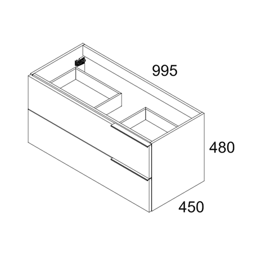 Celtic 1000mm Wall Hung Bathroom Vanity Unit with Matching Worktop - Ostippo Oak - Picture 4 of 8