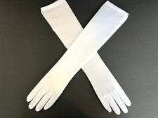 Gloves Ladies 19" Long White Stretch Theatrical Shows Bridal Opera Length Glove