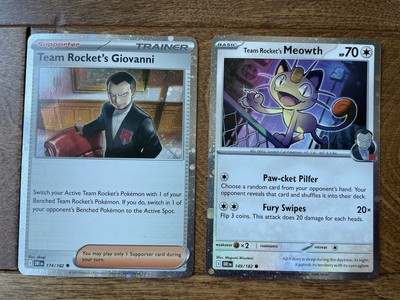 Pokemon Team Rockets Promo SVP205 Destined Rivals Meowth 149 & Giovanni 174