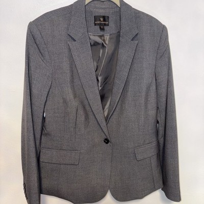 Worthington Women s Classic Blazer Charcoal Gray  Jacket Size 16