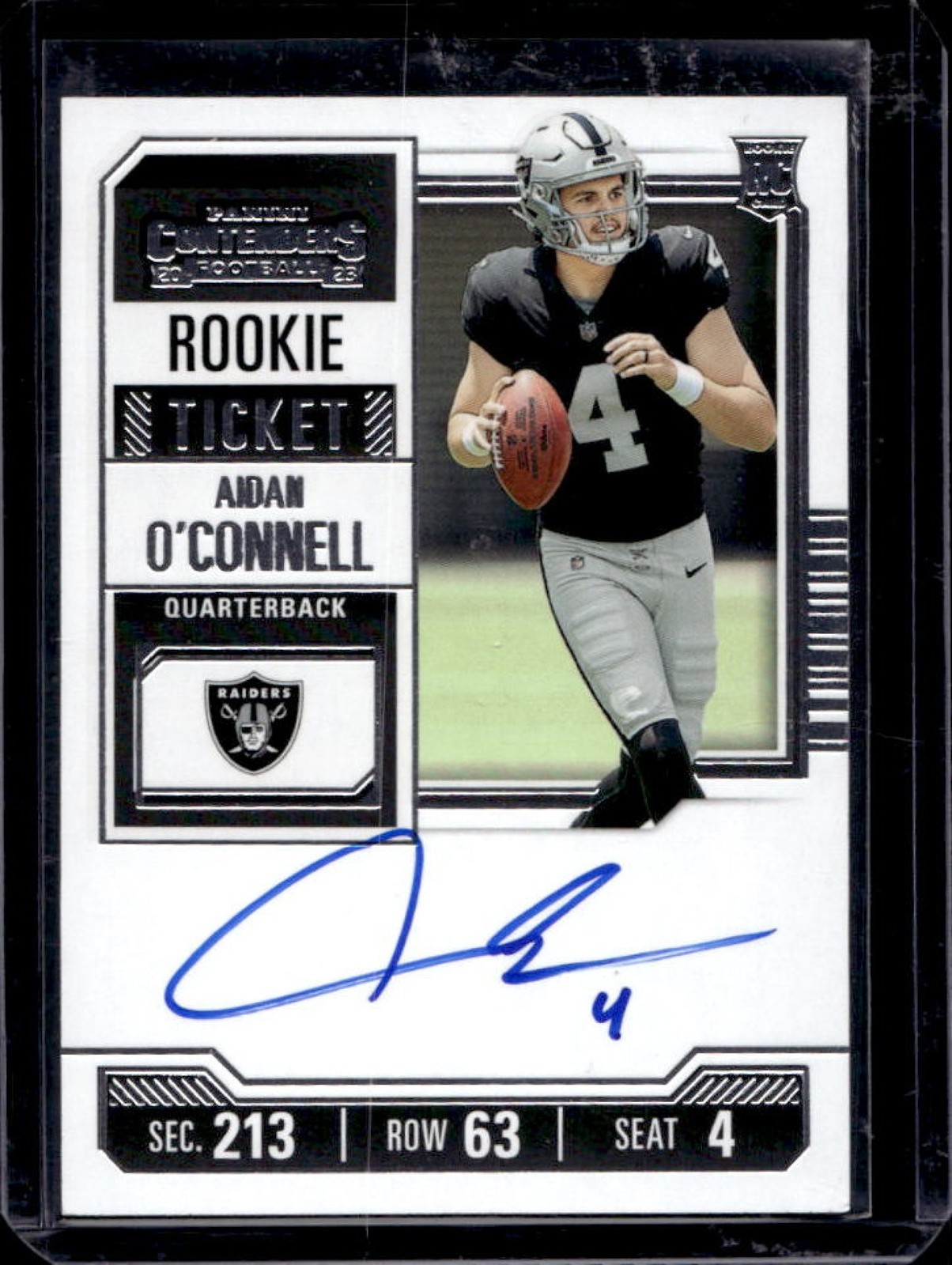 2023 Contenders Aidan O'Connell Rookie Ticket Autograph Auto RC #101