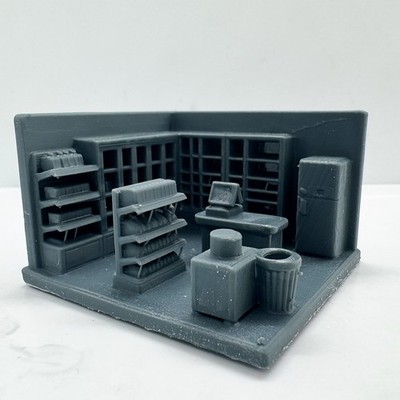 LaoYao 1/87 Convenience Store Scene Model - Full Detailed Facilities Set