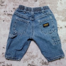 Vintage OshKosh B'Gosh Medium Denim Cargo Pants Elastic Waist Toddler 90s Y2K