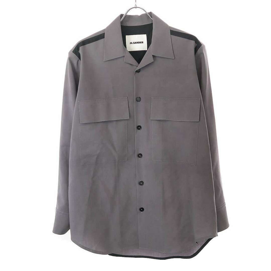 JIL SANDER 21AW Wool Open Collar Pocket Shirt JSMT601033 JIL SANDER 21AW Wool Open Collar Pocket Shirt JSMT601033