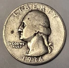 * SILVER * 1936  Washington Quarter - 90% Silver