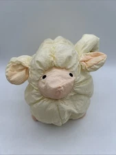 Vtg Prestige Toy Sheep Ram Puffy Quilted Nylon Plush 1989 Stuffed Animal 8 in