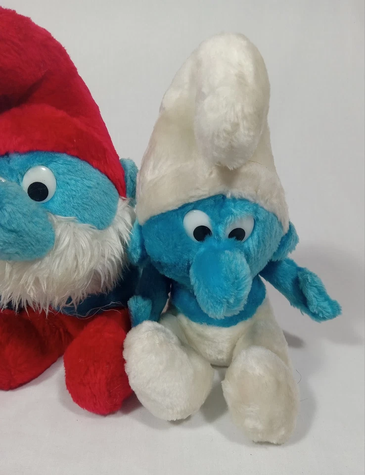Vintage Smurf Plush Toys Lot Of 5 70s & 80s Peyo Wallace Berrie Co Made In Korea - Image 2 of 4