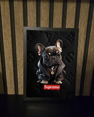 Supreme Bulldoge Bild Mit Rahmen 20x30 Format