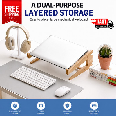 Massivholz Laptop Ständer Vertikal Halter Kühlfuß für MacBook Air Pro Schreibtisch St