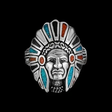 Sterling Silver Southwestern Chief Warbonnet Ring