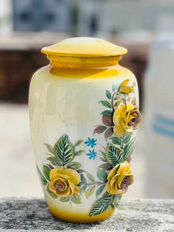 Urna de cremación para adultos amarillo-azul Flying Eagle para cenizas humanas Foto 3 de 4