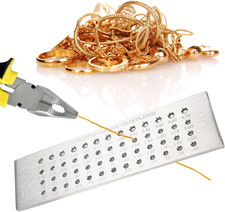 Jewelry Wire Drawplate, Steel 52 round Holes 0.26-4.10Mm Tungsten Carbide Portab