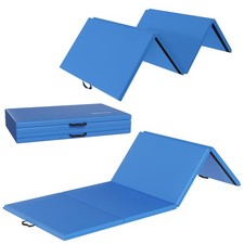 10'x 4'x 2' Folding Exercise Gymnastics Mat for Tumbling, Workoutt Mat with C...
