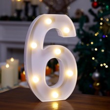 LED Light Up Number Letters, Marquee Numbers Lights Sign - Number 6
